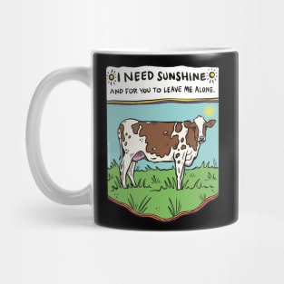 I Need Sunshine Cow Mug